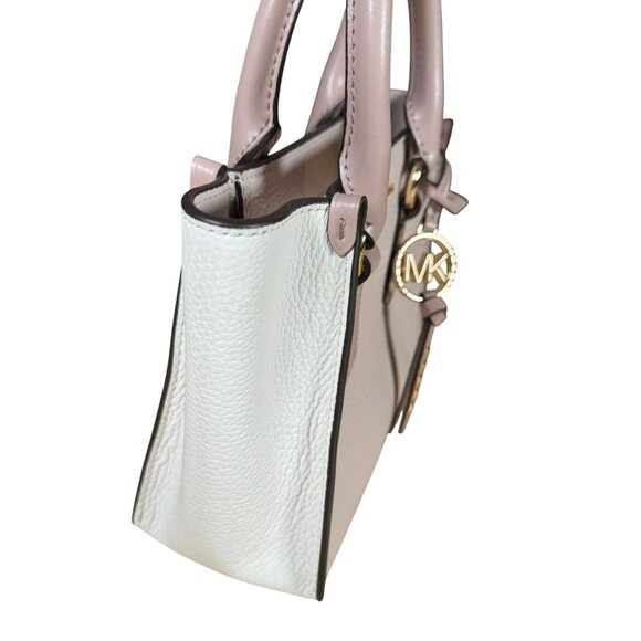 MICHAEL Michael Kors Kris Small Pebbled Leather Satchel Pink & Ivory in EUC! - Picture 3 of 13